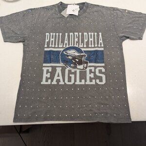 NWT Gameday Couture Philadelphia Eagles Rhinestone Oversized T-Shirt Top Size M
